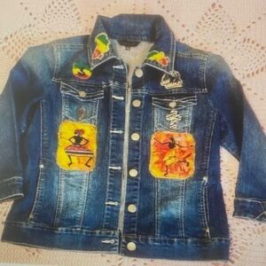 Kids Denim Jacket with Colorful Patches